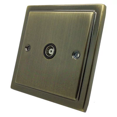 Deco Antique Brass TV Socket