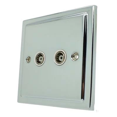 Deco Polished Chrome TV Socket