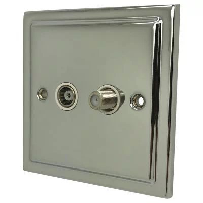 Deco Polished Chrome TV and SKY Socket