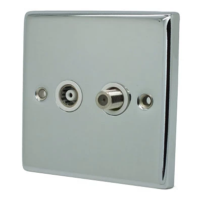 Timeless Classic Polished Chrome TV and SKY Socket