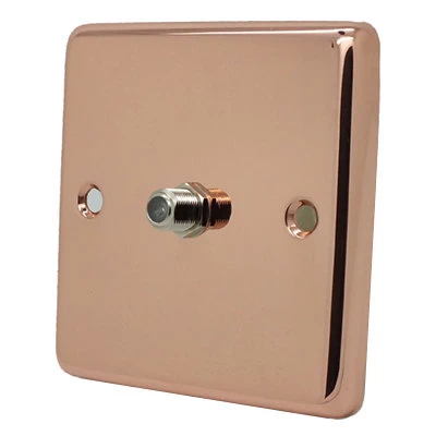 Timeless Classic Polished Copper Satellite Socket (F Connector)