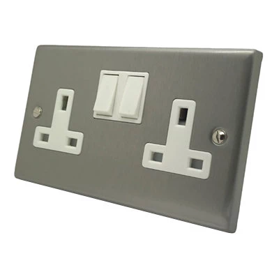 Timeless Classic Satin Chrome Switched Plug Socket