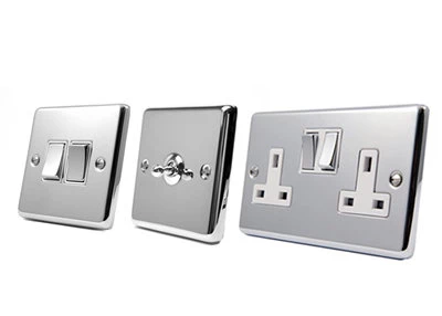 Timeless Polished Chrome TV, FM and SKY Socket