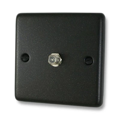 Timeless Black Graphite Satellite Socket (F Connector)