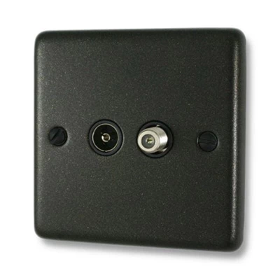 Timeless Black Graphite TV and SKY Socket