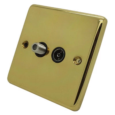 Timeless Polished Brass TV and SKY Socket