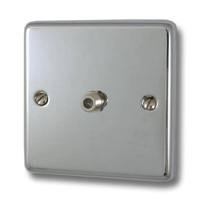 Timeless Polished Chrome Satellite Socket (F Connector)