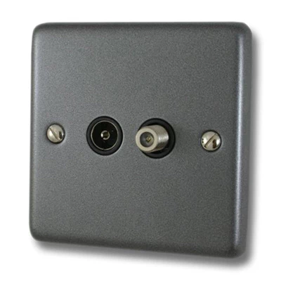 Timeless Dark Pewter TV and SKY Socket