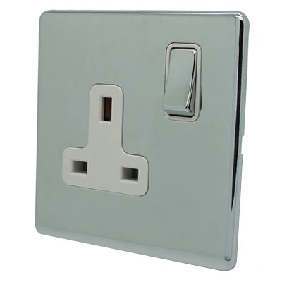 Smooth Polished Chrome Switched Plug Socket