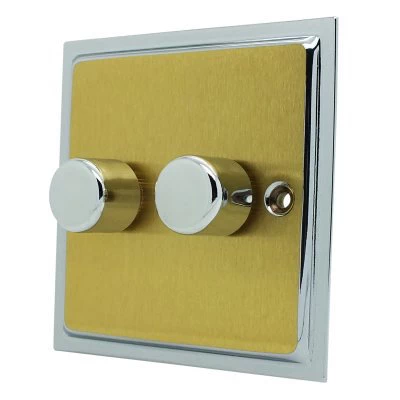 Doublet Satin Brass / Polished Chrome Edge Intelligent Dimmer