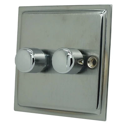 Doublet Satin Chrome / Polished Chrome Edge LED Dimmer