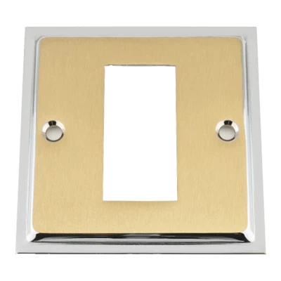 Doublet Satin Brass / Polished Chrome Edge Modular Plate