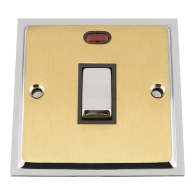 Doublet Satin Brass / Polished Chrome Edge 20 Amp Switch