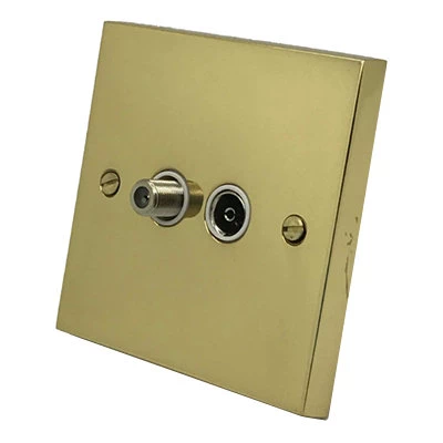 Edward Polished Brass TV and SKY Socket