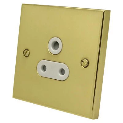 Edward Polished Brass Round Pin Unswitched Socket (For Lighting)