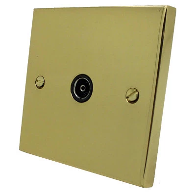 Edward Polished Brass TV Socket