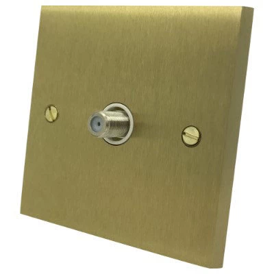 Edward Satin Brass Satellite Socket (F Connector)