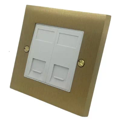 Edward Satin Brass RJ45 Network Socket