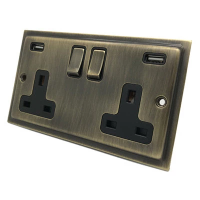 Nouveau Antique Plug Socket with USB Charging