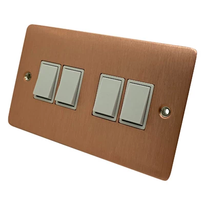 Slim Classic Brushed Copper Light Switch