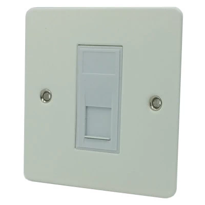 Flat White RJ45 Network Socket