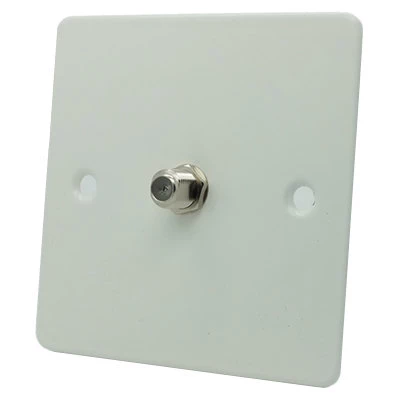 Flat White Satellite Socket (F Connector)