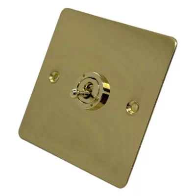 Slim Polished Brass Intermediate Toggle (Dolly) Switch