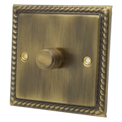 Rope Edge Antique Brass LED Dimmer