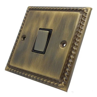 Rope Edge Antique Brass Light Switch