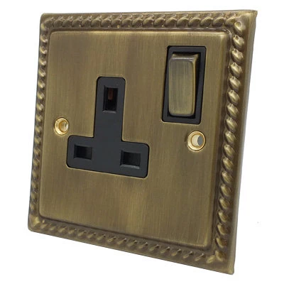 Rope Edge Antique Brass Toggle (Dolly) Switch