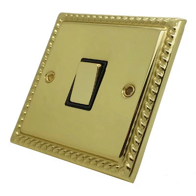 Rope Edge Polished Brass Intermediate Light Switch