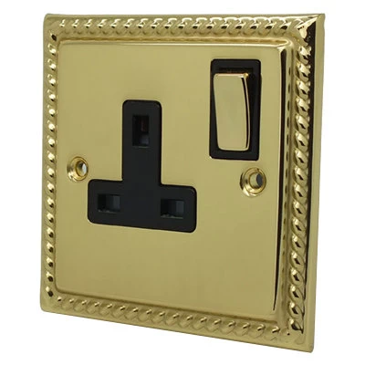 Rope Edge Polished Brass Toggle (Dolly) Switch