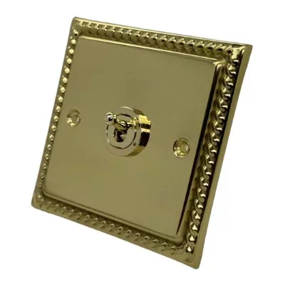 Rope Edge Polished Brass Toggle (Dolly) Switch