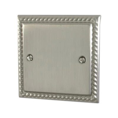 Rope Edge Satin Nickel Blank Plate