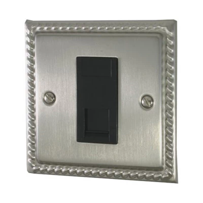 Rope Edge Satin Nickel RJ45 Network Socket