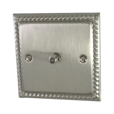 Rope Edge Satin Nickel Satellite Socket (F Connector)