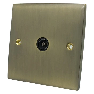 Trim Antique Brass TV Socket