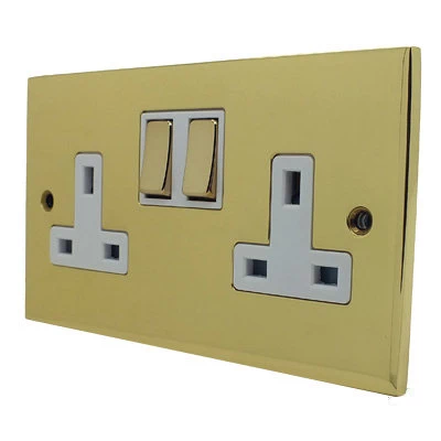 Trim Polished Brass Switched Plug Socket