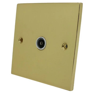 Trim Polished Brass TV Socket