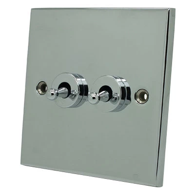 Trim Polished Chrome Intermediate Toggle Switch and Toggle Switch Combination