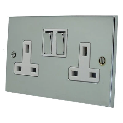 Trim Polished Chrome Switched Plug Socket