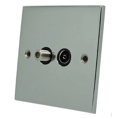 Trim Polished Chrome TV and SKY Socket