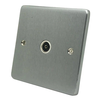 Trim Rounded Satin Chrome TV Socket