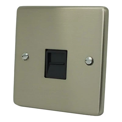 Trim Rounded Satin Nickel Telephone Extension Socket