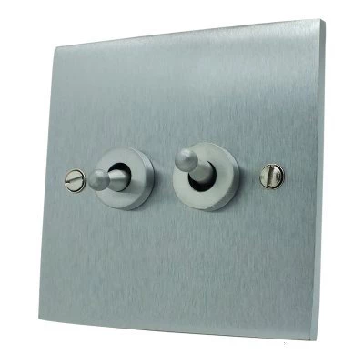 Trim Satin Chrome Intermediate Toggle Switch and Toggle Switch Combination