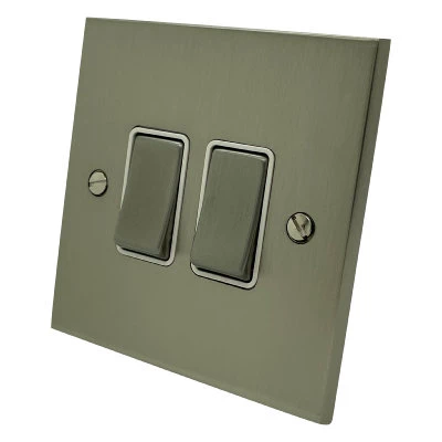 Trim Satin Nickel Intermediate Switch and Light Switch Combination