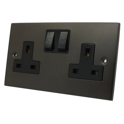 Trim Silk Bronze Switched Plug Socket