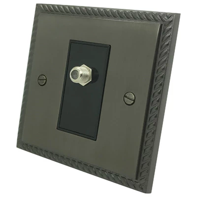 Rope Edge Bronze Bronze Satellite Socket (F Connector)