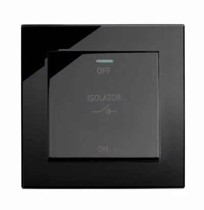 RetroTouch Crystal Black Glass Fan Isolator