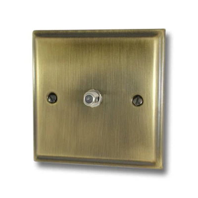 Mondo Antique Brass Satellite Socket (F Connector)